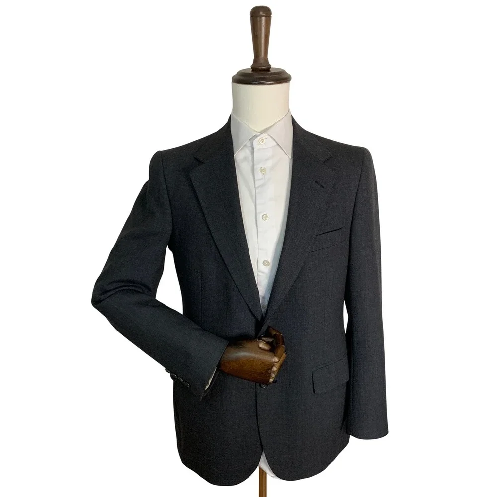 Vintage Polo University Club Ralph Lauren Gray Virgin Wool Blazer USA Mens 40R